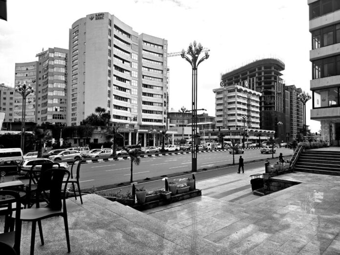 Bole road, Formal frontage, widened road space, and the planned image of order.